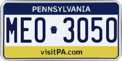 PA license plate MEO3050