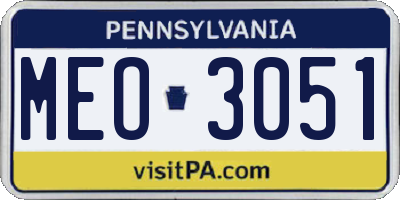 PA license plate MEO3051