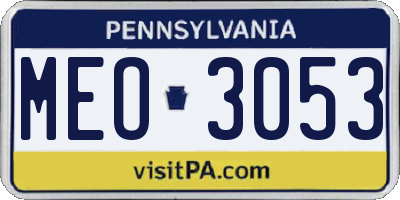 PA license plate MEO3053