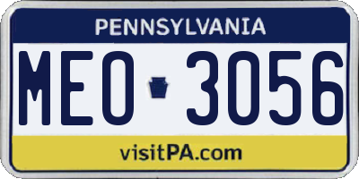 PA license plate MEO3056