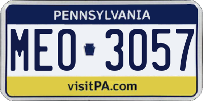PA license plate MEO3057