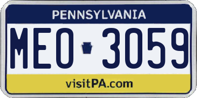 PA license plate MEO3059