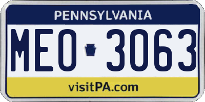 PA license plate MEO3063