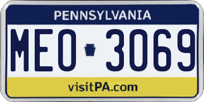 PA license plate MEO3069