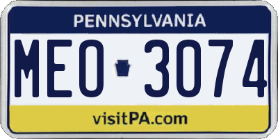 PA license plate MEO3074