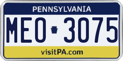 PA license plate MEO3075