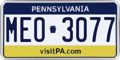 PA license plate MEO3077