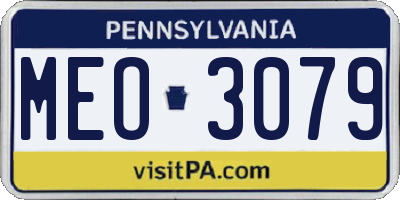 PA license plate MEO3079