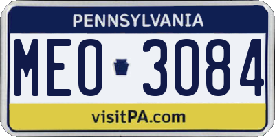 PA license plate MEO3084
