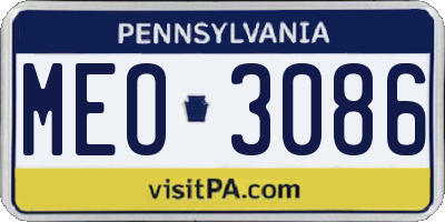 PA license plate MEO3086