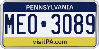PA license plate MEO3089