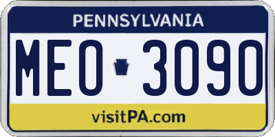 PA license plate MEO3090