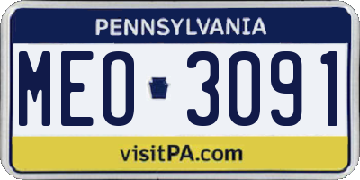 PA license plate MEO3091