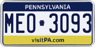 PA license plate MEO3093