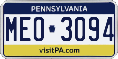 PA license plate MEO3094