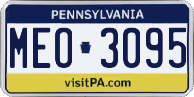 PA license plate MEO3095