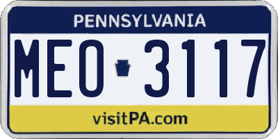 PA license plate MEO3117