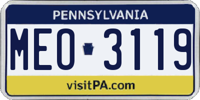 PA license plate MEO3119