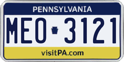 PA license plate MEO3121
