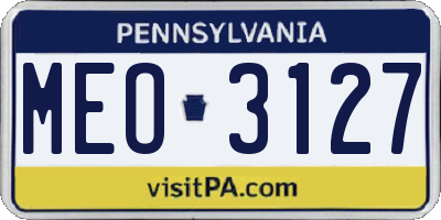 PA license plate MEO3127