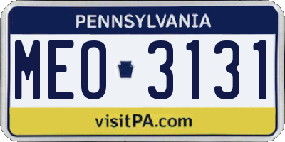PA license plate MEO3131