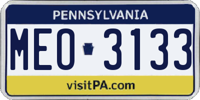 PA license plate MEO3133