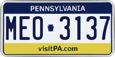 PA license plate MEO3137