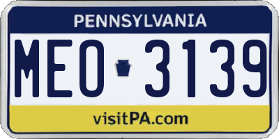 PA license plate MEO3139