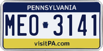 PA license plate MEO3141