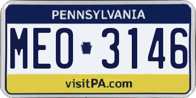 PA license plate MEO3146