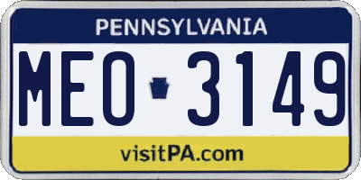 PA license plate MEO3149