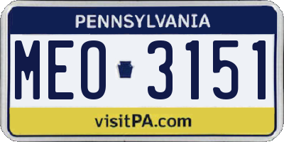 PA license plate MEO3151
