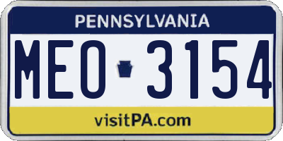 PA license plate MEO3154