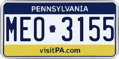 PA license plate MEO3155