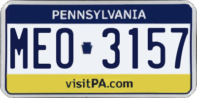 PA license plate MEO3157