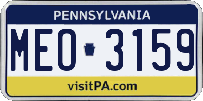 PA license plate MEO3159