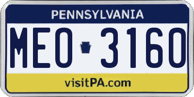 PA license plate MEO3160