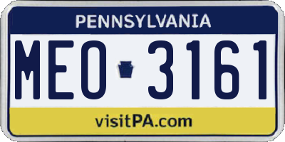 PA license plate MEO3161