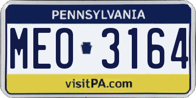 PA license plate MEO3164