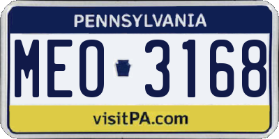PA license plate MEO3168