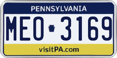 PA license plate MEO3169