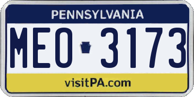 PA license plate MEO3173