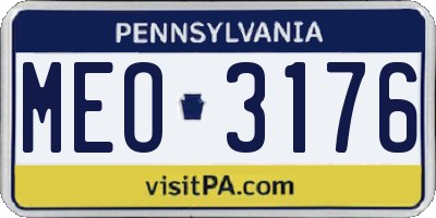 PA license plate MEO3176