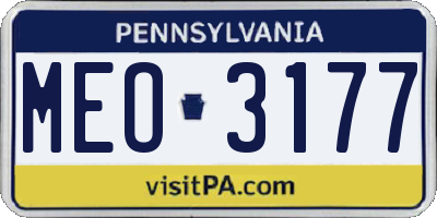 PA license plate MEO3177