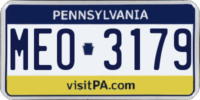 PA license plate MEO3179