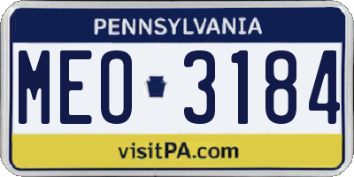 PA license plate MEO3184