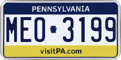 PA license plate MEO3199