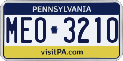 PA license plate MEO3210