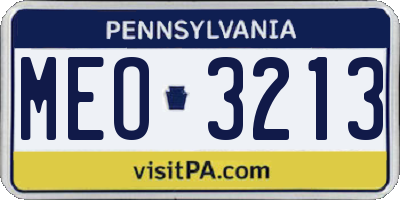 PA license plate MEO3213