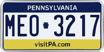 PA license plate MEO3217